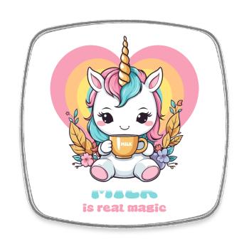 Sweet Milk Unicorn - Square fridge magnet - white - Front