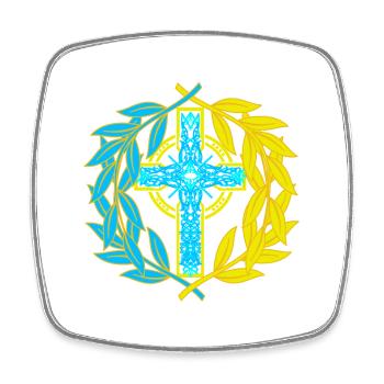 Cross Crosses Crucifix - Square fridge magnet - white - Front