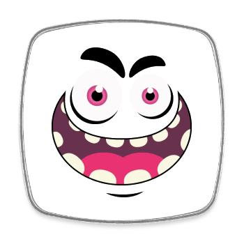 Monster Face - Square fridge magnet - white - Front