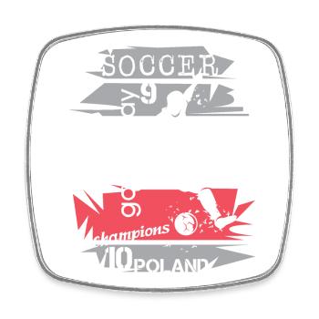 Soccer Poland Player Team Tournament Collage Logo - Square fridge magnet - white - Front