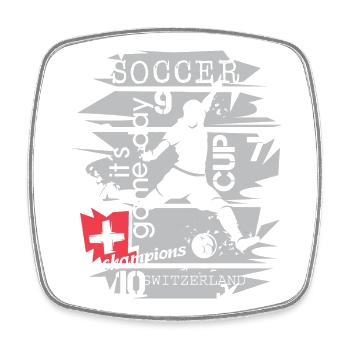 Fußball Schweiz Spieler Team Turnier Collage icon - Viereckiger Kühlschrankmagnet - Weiß - Vorne