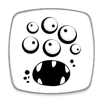 Monster Face - Square fridge magnet - white - Front