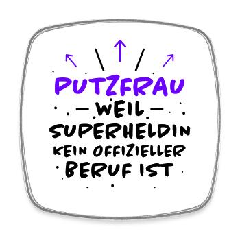 Putzfrau Spruch Reinigungskraft Putzfrau Geschenk - Viereckiger Kühlschrankmagnet - Weiß - Vorne