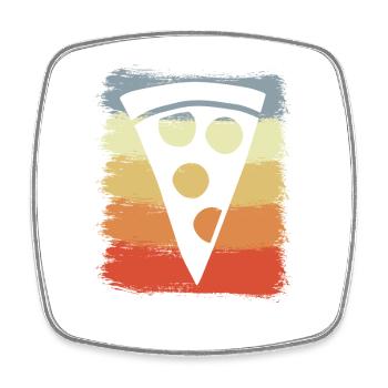 Vintage Pizza - Square fridge magnet - white - Front