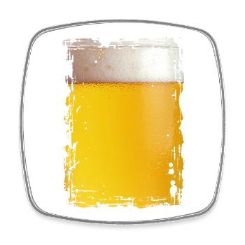 Bier - Viereckiger Kühlschrankmagnet - Weiß - Vorne