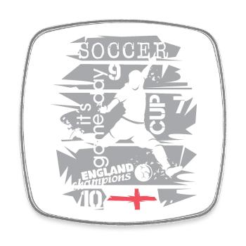 Fußball England Graffiti Collage Team Turnier icon - Viereckiger Kühlschrankmagnet - Weiß - Vorne