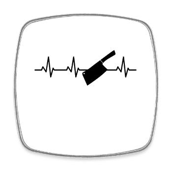 Cleaver Heart Line - Square fridge magnet - white - Front