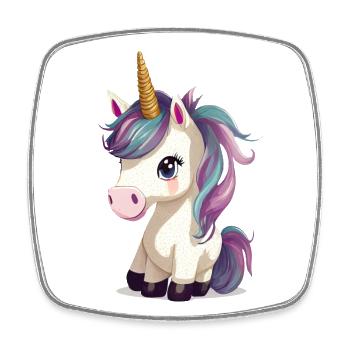 Einhorn - Viereckiger Kühlschrankmagnet - Weiß - Vorne