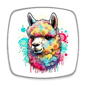 Alpaca - Square fridge magnet - white - Front