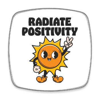 Strahle Positivität aus - Viereckiger Kühlschrankmagnet - Weiß - Vorne