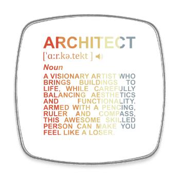Architect Explanation of terms - Square fridge magnet - white - Front