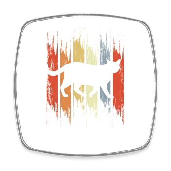 Cat in vintage look - Square fridge magnet - white - Front