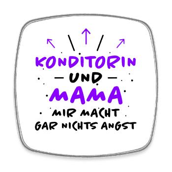 Konditorin Spruch Backen Witz Konditorin Geschenk - Viereckiger Kühlschrankmagnet - Weiß - Vorne