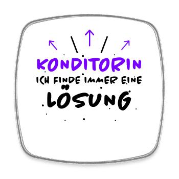 Konditorin Spruch Backen Witz Konditorin Geschenk - Viereckiger Kühlschrankmagnet - Weiß - Vorne