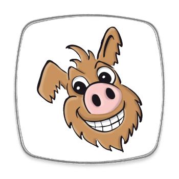 Schweinehund - freundlich - Viereckiger Kühlschrankmagnet - Weiß - Vorne