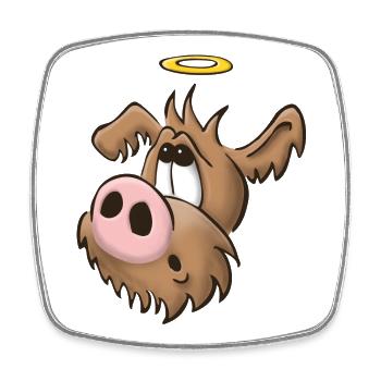 Schweinehund12 - Viereckiger Kühlschrankmagnet - Weiß - Vorne