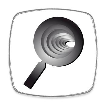 3D magnifying glass - Lupe - Viereckiger Kühlschrankmagnet - Weiß - Vorne