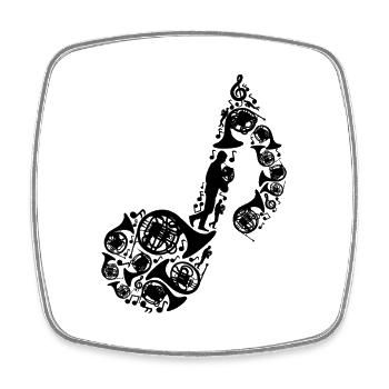 Bugle - Square fridge magnet - white - Front