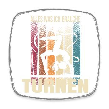Alles was ich brauche - Turnen - Viereckiger Kühlschrankmagnet - Weiß - Vorne
