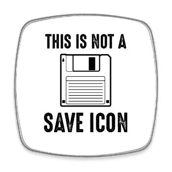 Computer Joke - Square fridge magnet - white - Front