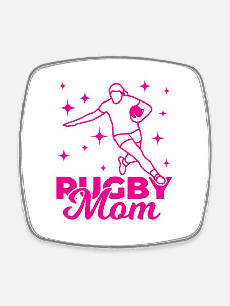 Funny Rugby Mom - Square fridge magnet - white