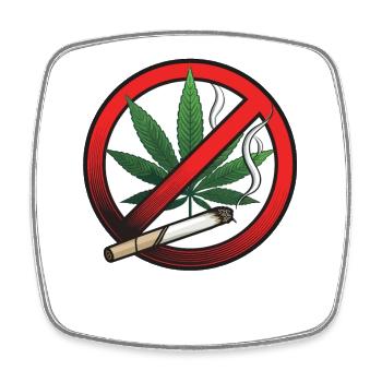 Cannabis Marijuana Prohibition Sign - Square fridge magnet - white - Front