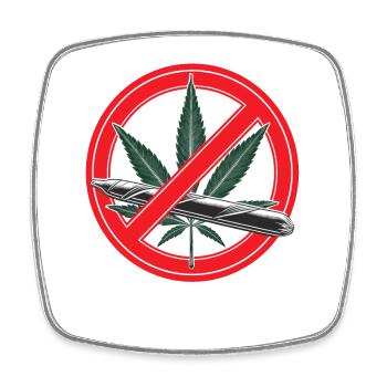 Cannabis Marijuana Prohibition Sign - Square fridge magnet - white - Front