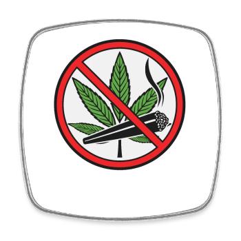 Prohibition sign cannabis marijuana - Square fridge magnet - white - Front