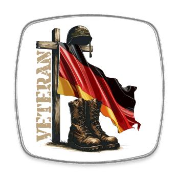 Gedenkflagge und Stiefel Veteranentag Veteran - Viereckiger Kühlschrankmagnet - Weiß - Vorne