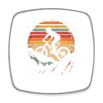 Cycliste Look Vintage - Magnet carré - blanc - Devant