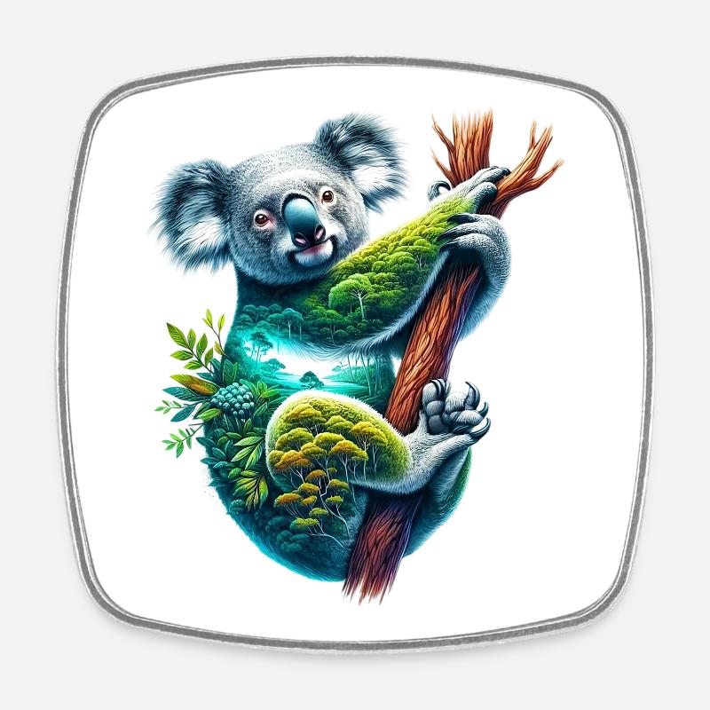 Koala - Viereckiger Kühlschrankmagnet - Weiß