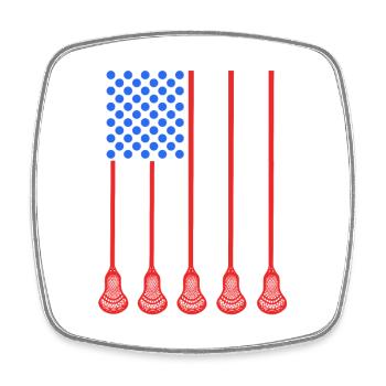 Crosse du 4 juillet aux États-Unis - Magnet carré - blanc - Devant