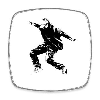 Breakdance Grafik - Viereckiger Kühlschrankmagnet - Weiß - Vorne