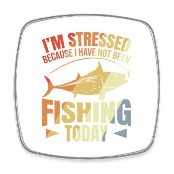 Fishing Motivation Saying - Square fridge magnet - white - Front
