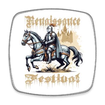 Mittelalter Festival - Viereckiger Kühlschrankmagnet - Weiß - Vorne