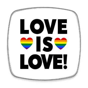Love is Love – LGBTQIA+ Pride Herz Design - Viereckiger Kühlschrankmagnet - Weiß - Vorne