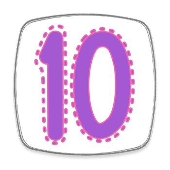 10. 10 JAHRE. 10-JÄHRIGES JUBILÄUM. 10-JÄHRIGES JUBILÄUM. - Viereckiger Kühlschrankmagnet - Weiß - Vorne