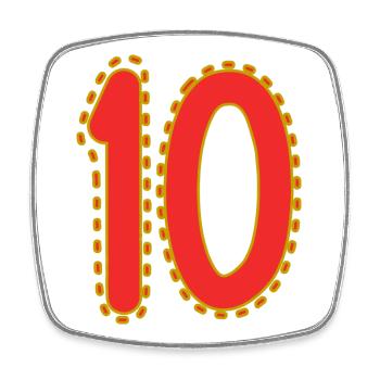10. 10 ANS. 10e ANNIVERSAIRE. ANNIVERSAIRE 10 ANS. - Magnet carré - blanc - Devant