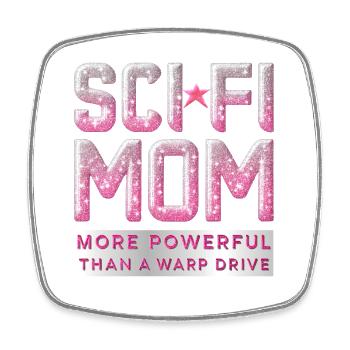 SCI FI MOM Plus puissant qu’un moteur à distorsion - Magnet carré - blanc - Devant