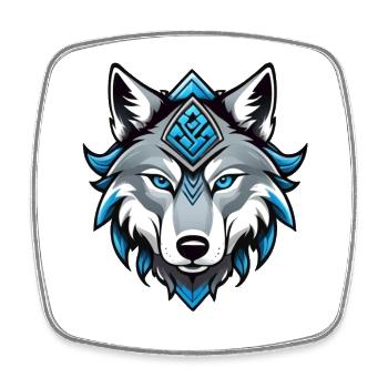 Odin's Wolf - Square fridge magnet - white - Front