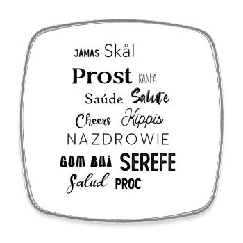 Cheers Prost Salute - Viereckiger Kühlschrankmagnet - Weiß - Vorne