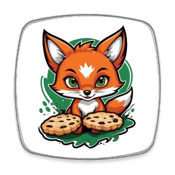 Foxy Chocolate Treats - Viereckiger Kühlschrankmagnet - Weiß - Vorne