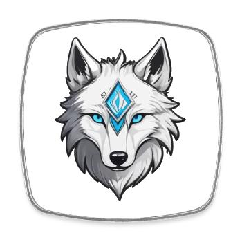 White Wolf - Square fridge magnet - white - Front