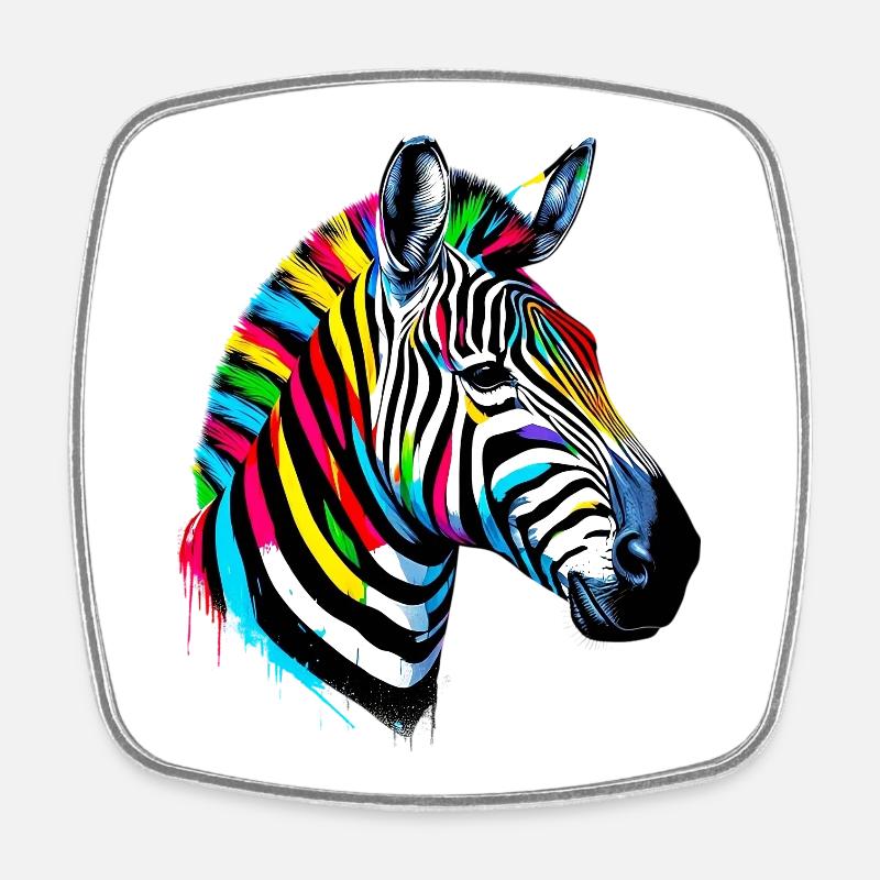 Zebra - Viereckiger Kühlschrankmagnet - Weiß