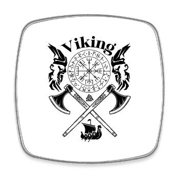 VIKING-Viking SYMBOLES-RUNES VIKINGS - Magnet carré - blanc - Devant