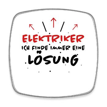 Elektriker Spruch Job Lustiges Elektriker Geschenk - Viereckiger Kühlschrankmagnet - Weiß - Vorne