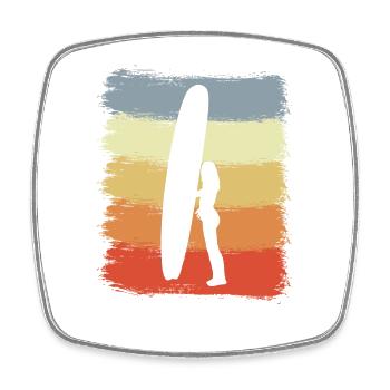 Surfer Retro - Square fridge magnet - white - Front