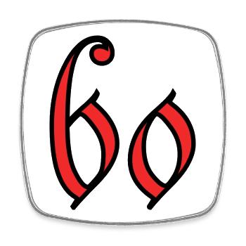 60 - Square fridge magnet - white - Front