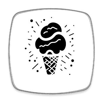 Ice cream - Square fridge magnet - white - Front