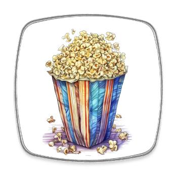 Eine Tüte Popcorn - Viereckiger Kühlschrankmagnet - Weiß - Vorne